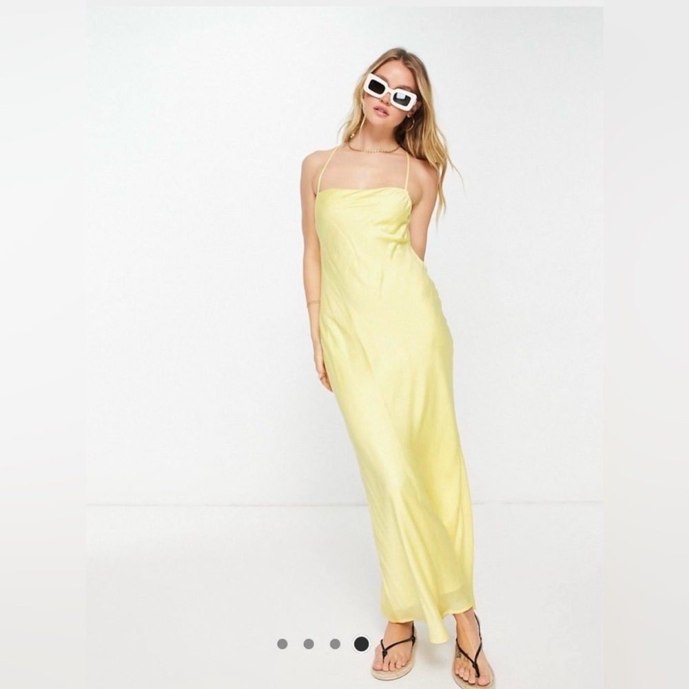 RVCA Strapless Yellow Maxi Dress